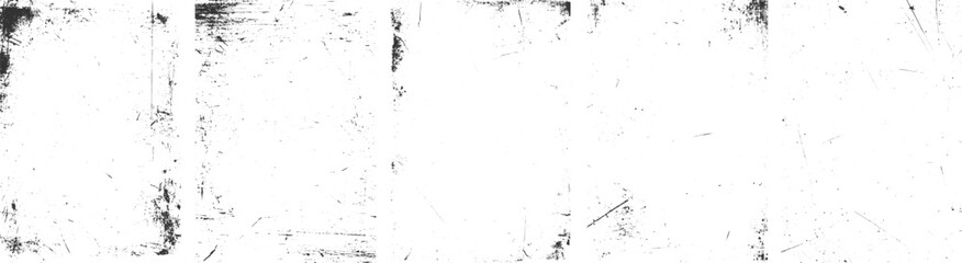 Border overlay textures set stamp with grunge effect. Abstract dirty or scratch aging, Dust and Scratched Textured whit Background