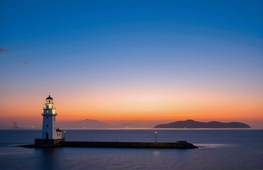 Coastal Lighthouse at Dusk