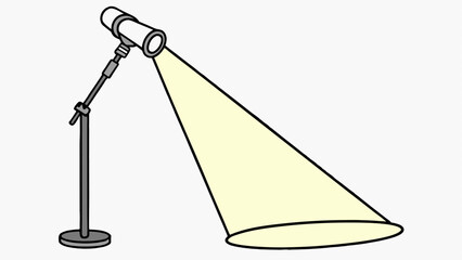 Vector Bright spotlight shines downwards onto transparent surface, creating dramatic effect