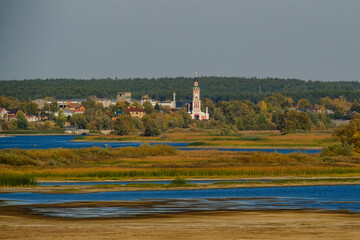 Kazan, Upper Uslon, Tatarstan. Russian orthodox church, shores of Volga River cruise, summer...