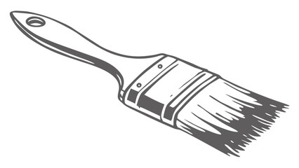 Vector Detailed illustration of paintbrush with wide bristle head, perfect for artistic projects