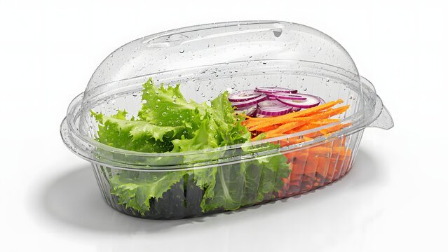 Fresh Vegetable Salad in Clear Plastic Container