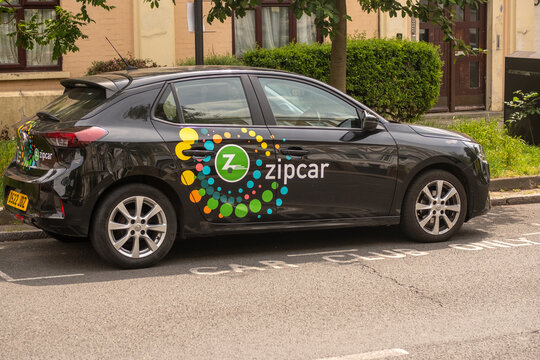 LONDON- Zipcar parked on London street - an American car-sharing company and a subsidiary of Avis Budget Group