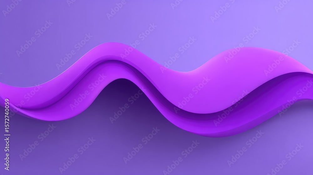 Poster abstract minimalist design with purple curves crossing over a clean, smooth gradient background