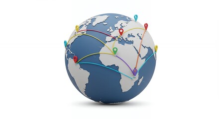 Fototapeta premium World globe with interconnecting locations