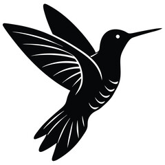 Fototapeta premium Hummngbird vector shilhouette single