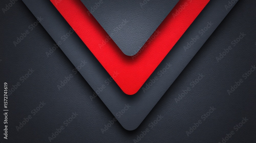 Poster background with bold red triangle layered over black texture, modern layout with clean center space