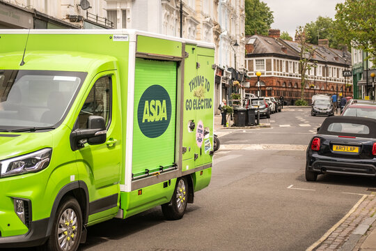 LONDON- Asda delivery van. Home delivery service for Asda's online supermarket shopping service