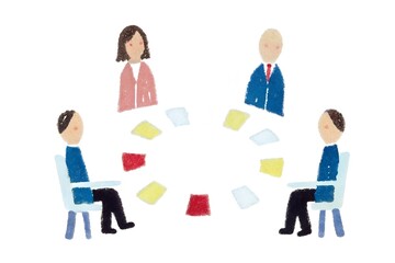 Business Meeting Illustration – Office Team Discussion Art, Interview, deal