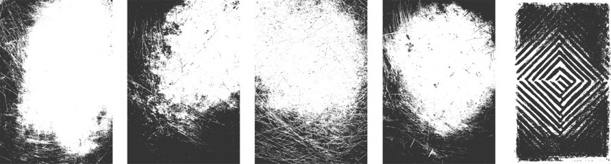 Collection of grunge textures, overlay textures set dirty wall texture frame background on transparent background