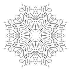 Minimal Mandala Art Maker for coloring book page, Vector illustration