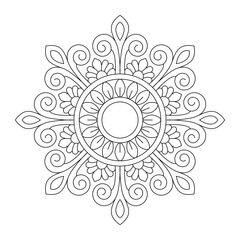 Minimalist Flower Mandala Design, Quick DIY Art, Vector illustration