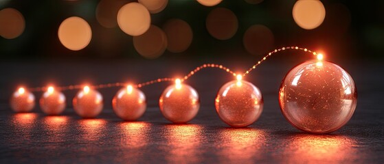 Warm, glowing, connected spheres