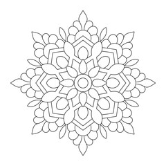 Online Simple Mandala Pattern Maker for coloring book page, Vector illustration