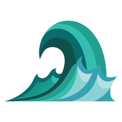 Obraz premium A single wave cresting, on a plain white surface, perfect for ocean, water, nature, or environmental themes.