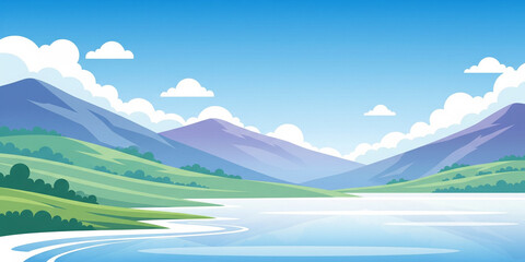 Serene Mountain Lake Landscape
