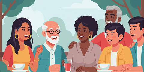 Diverse Group of Friends Enjoying Outdoor Gathering