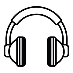Over-Ear Headphones – Minimalist Line Art Vector Illustration for Music Apps, Podcast Icons, Audio Branding, Streaming Graphics, and Entertainment or Tech-Themed Design Projects