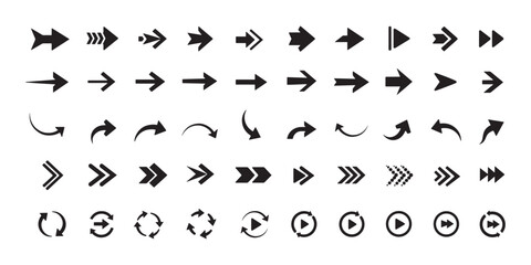 Arrow icon set. Arrow vector collection. Different arrow signs. Black arrow icons. switch icon set. circle arrow icon set. Set of black arrows. Vector arrow logo collections