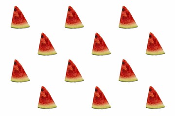 Watermelon slices on white background
