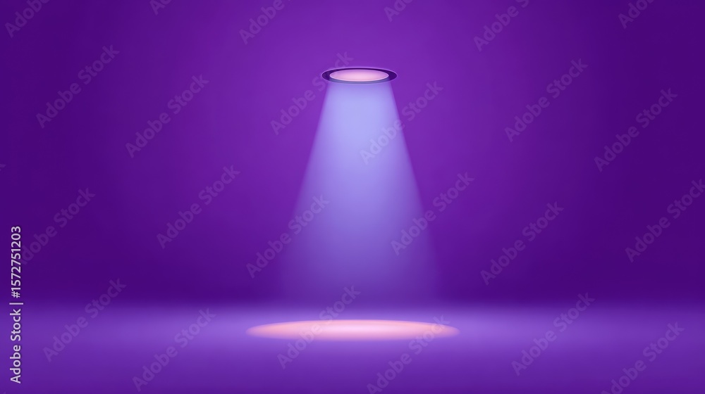 Poster matte purple background with soft spotlight in the center creating depth and clean copy space
