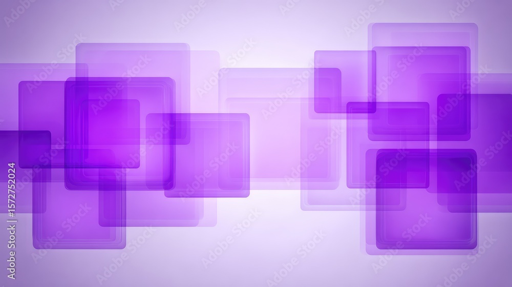 Aufkleber modern purple background with layered translucent rectangles and soft blur, open area in middle