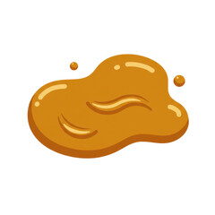 Abstract representation of a smooth, organic shape resembling a blob of caramel sauce
