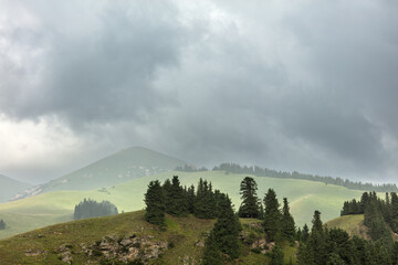 storm clouds over the mountains