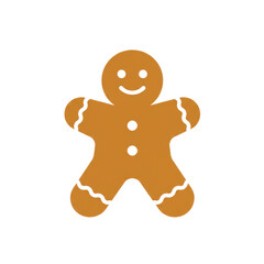 Cheerful gingerbread man cookie design with a smiling face, perfect for holiday baking