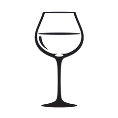 Elegant wine glass filled with clear water, set against a minimalist background