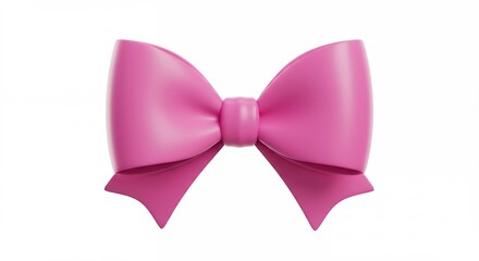 Pink bow isolated on white background