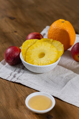Fresh Fruits Arrangement with Pineapple, Orange, and Nectarines