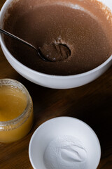 Chocolate Pudding with Honey and Flour Preparation