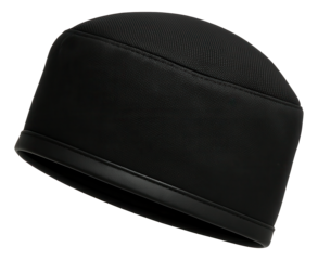 Chef's skull cap in black with mesh top for ventilation