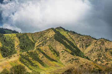 mountain landscape with clouds
