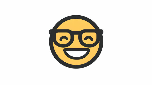 Expressive Smiley Face with Glasses: A Representation of Joy and Intelligence