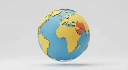 Fototapeta premium Stylized earth illustration for educational use