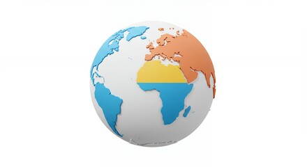 Fototapeta premium Stylized pastel colored world map graphic