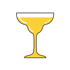 A vibrant cocktail in a stylish glass, set against a minimalist background