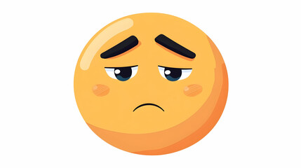 Fototapeta premium Expressing disinterest: a flat, shaded, cartoon emoji against plain white