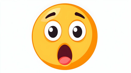 Fototapeta premium Surprised Emoji Displaying Shock and Disbelief on a Clean White Background