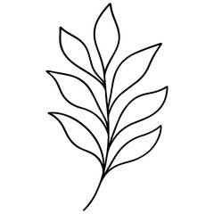 Green and black vector leaf illustrations for spring and summer nature designs