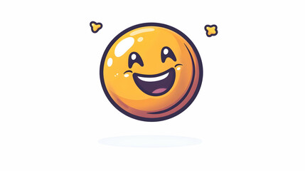 Cheerful orb with a radiant smile, radiating positivity and playful essence