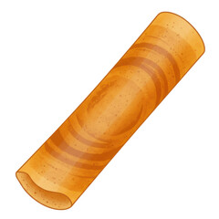 A perfectly rolled golden-brown tortilla filled with savory ingredients, resting on a clean surface with a subtle kitchen background