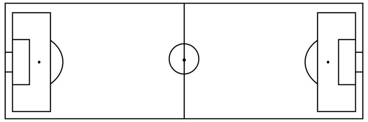 Football fields top view. Soccer grass fields with chalk lines. Green grass field background. Vector Football - Soccer Field. Scheme and marking of the football field, soccer field.