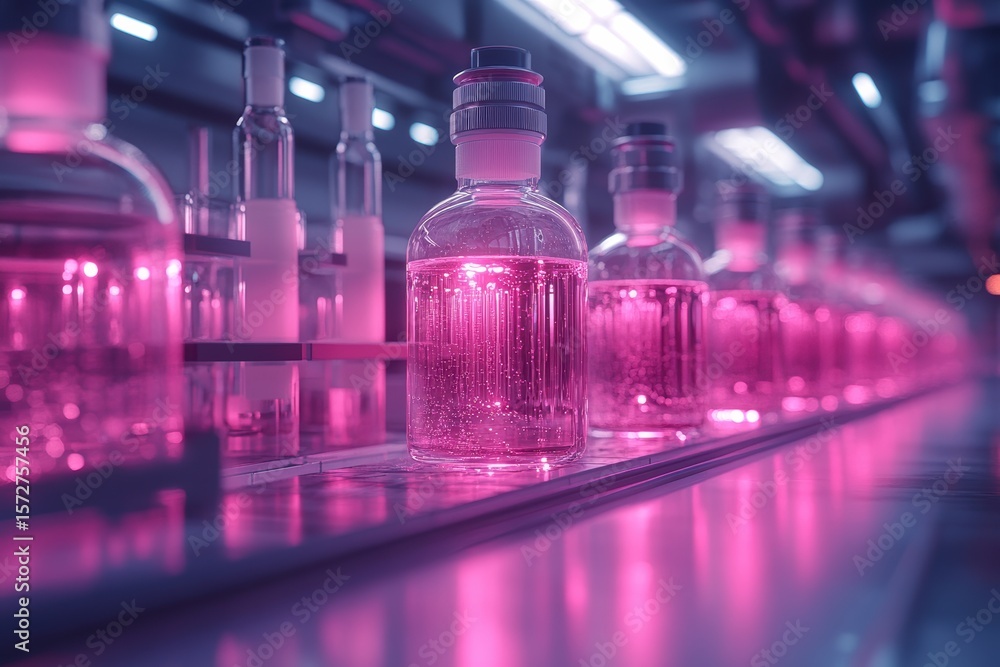 Poster virtual lab experiments enhance science lesson with colorful liquid displays