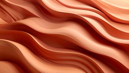 Fototapeta premium Gradient flow with soft shifting tones of terracotta and sand, arranged in a subtle wave-like motion across a seamless surface