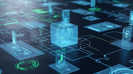 Abstract illustration of futuristic digital technology interface design - Powered by Adobe