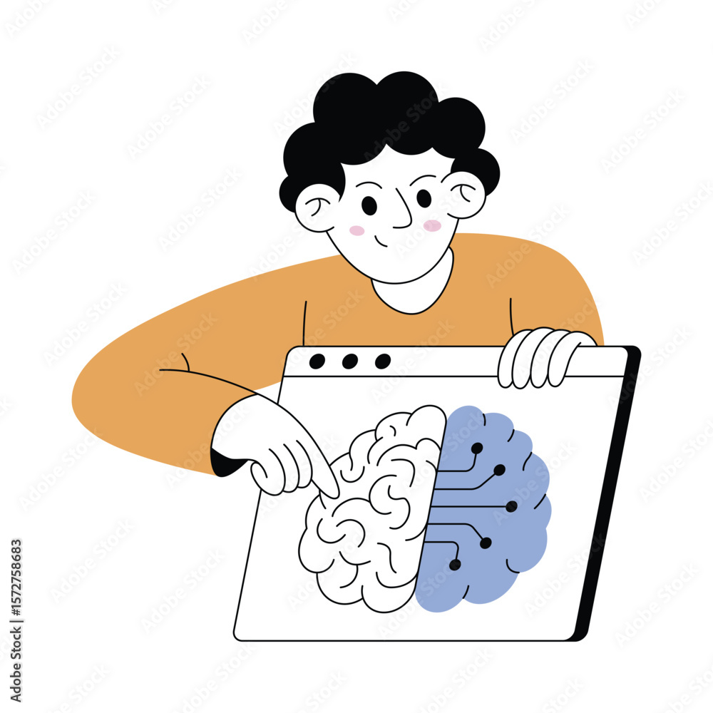 Poster artificial intelligence modern illustrations. eps 10 file on transparent background