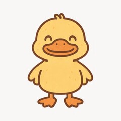 Fototapeta premium Cute cartoon duckling illustration.